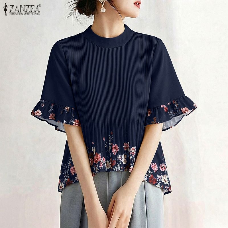 Romper Floral Print - ZANZEA Damska Letnia Bluzka w Stylu