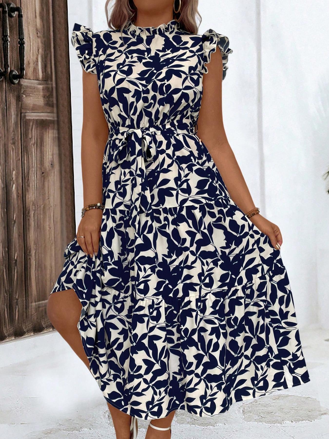 Romper Floral Print - Sukienka plus size w kwiaty z