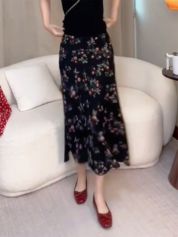 Letnia spódnica midi z wysokim – Midi Skirt Floral recenzja i cena