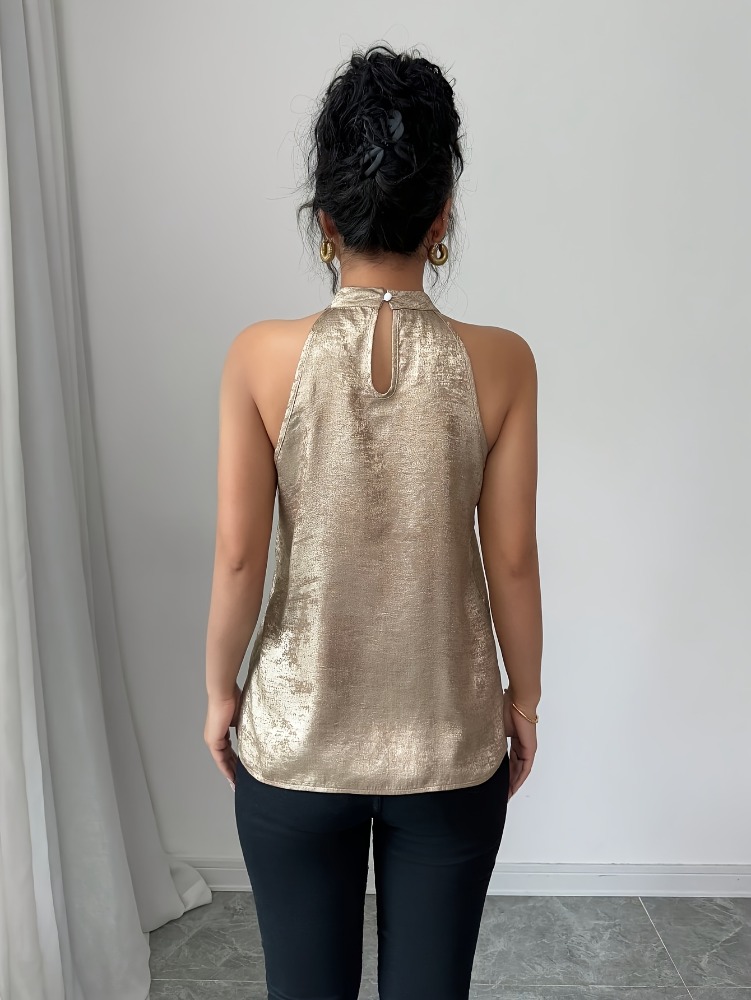 Szampańska Złota Błyszcząca Bl – Blouse Off Shoulder recenzja i cena