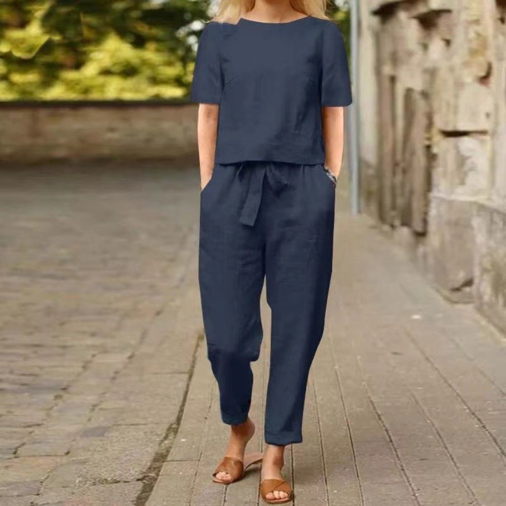 Damski komplet z bawełny i lnu – Linen Pant Wide recenzja i cena
